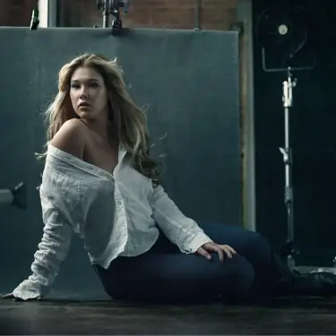 Chic deconstructed Vanity Fair style model portrait